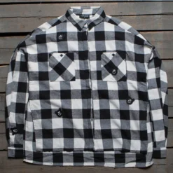 Lazy Oaf Women Bear Check Shirt (black / White)