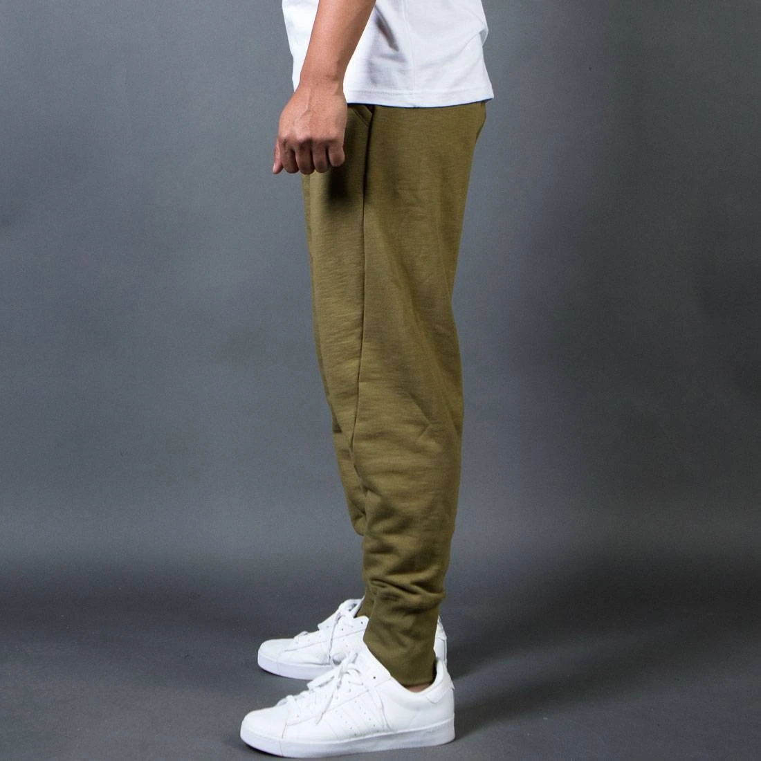 BAIT Men French Terry Jogger Pants - Made In LA (olive) 3 BAIT Men French Terry Jogger Pants - Made In LA (olive) - Image 3