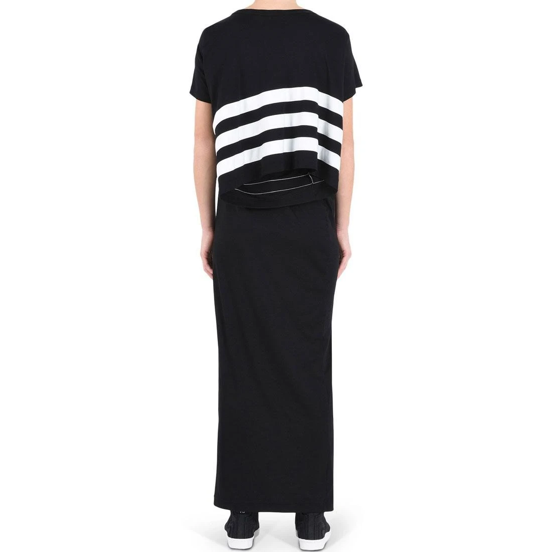 Adidas Y-3 Women Stripe Dress Int (black / White) 2 Adidas Y-3 Women Stripe Dress Int (black / White) - Image 2