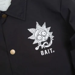 BAIT X Rick And Morty Men Skateboard Coaches Jacket (black) -Marvia Wear Sales Store v07a9800 edit