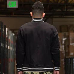 BAIT Basics Baseball Jacket (black) -Marvia Wear Sales Store varsity blackback