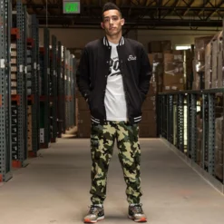 BAIT Basics Baseball Jacket (black) -Marvia Wear Sales Store varsity blackfrontoverall